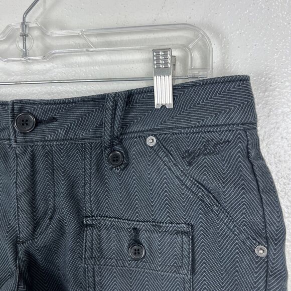Split Shorts Women 9 Grey Cheveron Print Cargo Casual Bottoms Juniors - Picture 5 of 10